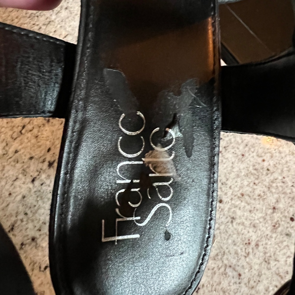 Franco Sarto Black Mini Wedge Danelle Sandal, size 9 - Picture 8 of 8